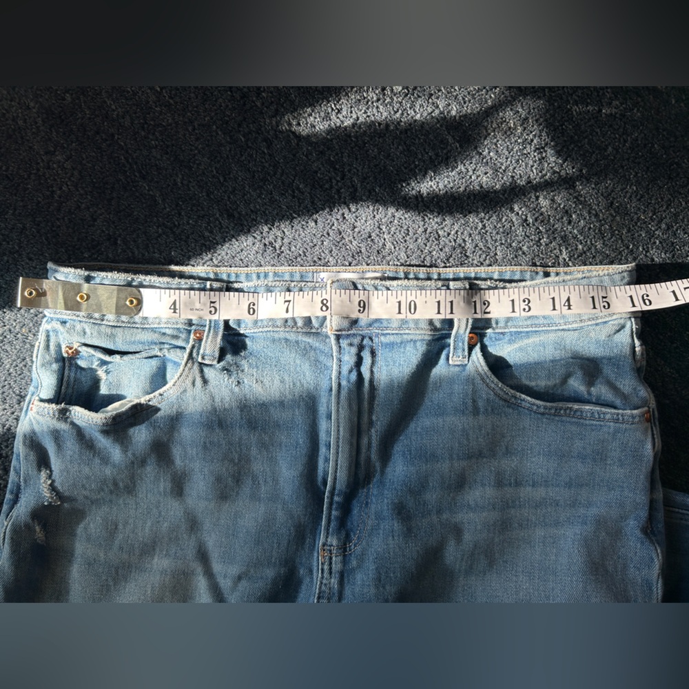 PAIGE Women’s Light Blue Distressed Cropped Jeans - Picture 5 of 8